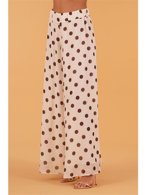 Pantalone palazzo in georgette GM by Gai Mattiolo | GM4008BURRO/MORO